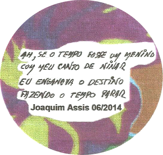 Tampa da caixinha de jujubas com trecho da poesia de Joaquim Assis para seu aniversário de 80 anos